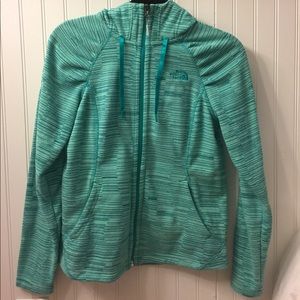 The North Face Teal and blue stripped jacket