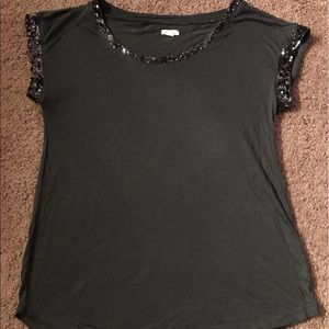 Aerie gray sequined shirt