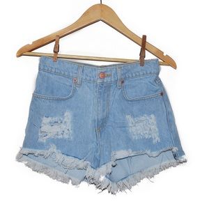 Brandy Melville Light Was Denim Shorts 27