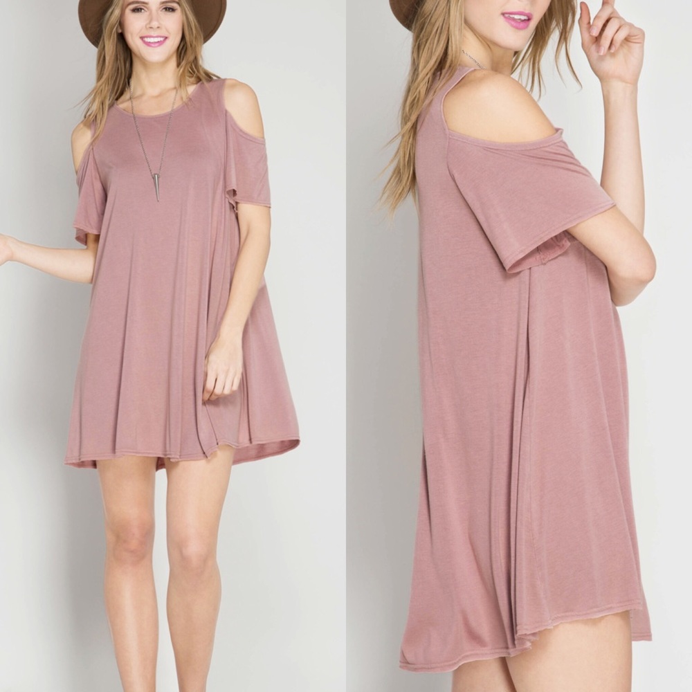 Off Shoulder Dress Old rose