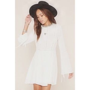 Peasant white boho dress