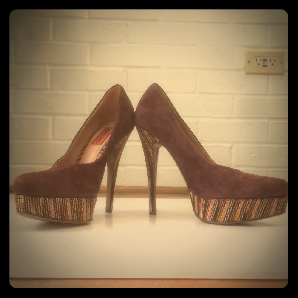 Missoni Suede and Signature Fabric Platform Heels