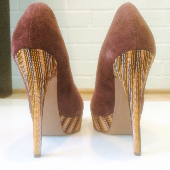 Missoni Suede and Signature Fabric Platform Heels - Picture 5 of 5