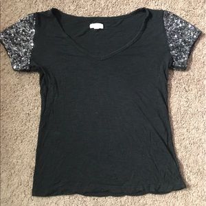 Aerie black sequined v-neck