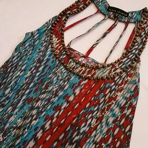 GIFTED Affliction Black Premium Beaded Flowing Tank Small