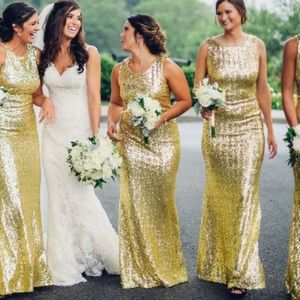 Gold Sequin Formal Floor length dress
