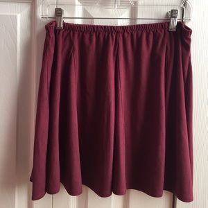 Brandy Melville Red Faux Suede Skirt