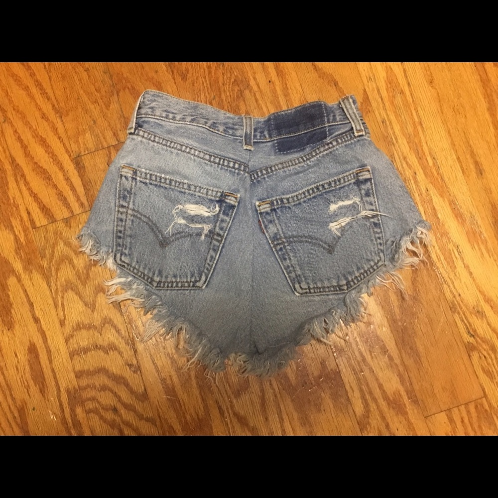 Levi's distressed high waist shorts