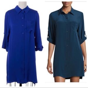 Electric Blue Milly Shirt-Dress in Silk