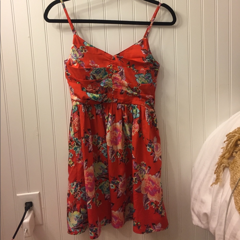 Roxy red floral dress