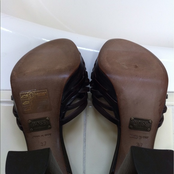 Super Hot Hugo Boss platform sandals sz 7 - Picture 4 of 6