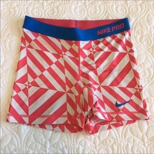 Red Nike Pro Spandex Shorts Small