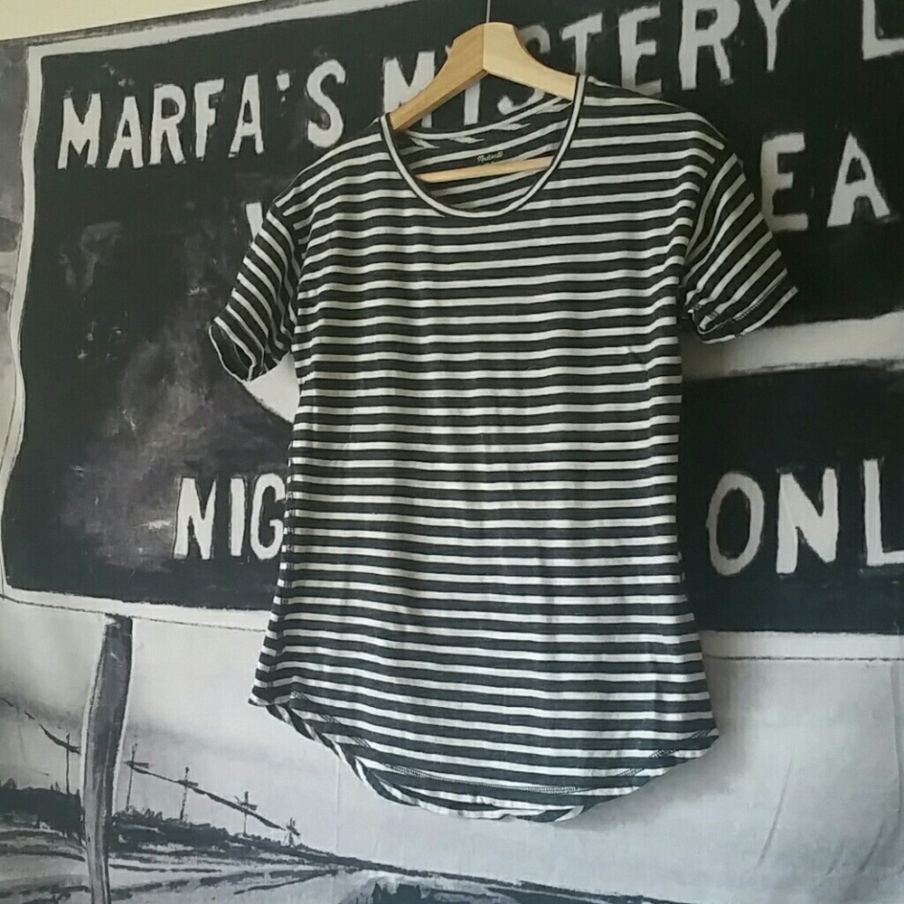 Navy/Heathered Striped Madewell Tee