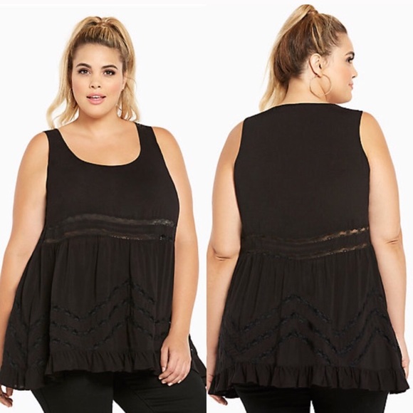 torrid Tops - Torrid black tank top/blouse size 4