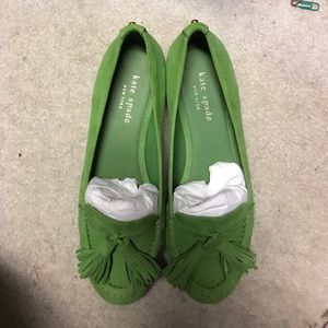 Lime green Kate Spade loafers size 6.  NWOT