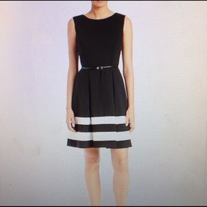 Calvin Klein Sleeveless Striped Hem Dress
