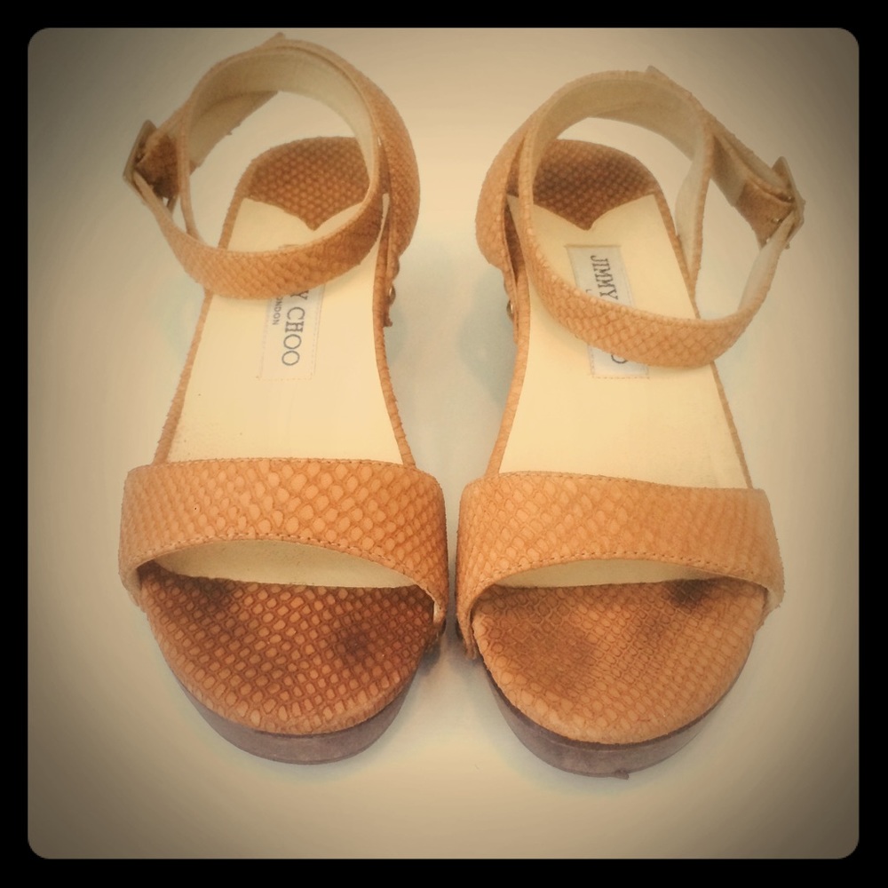 Jimmy Choo Textured Python Sandals - image 1