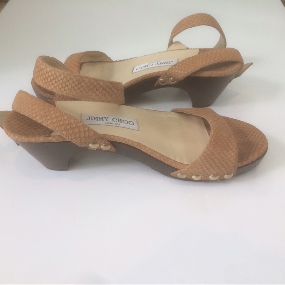 Jimmy Choo Textured Python Sandals - Picture 2 of 4