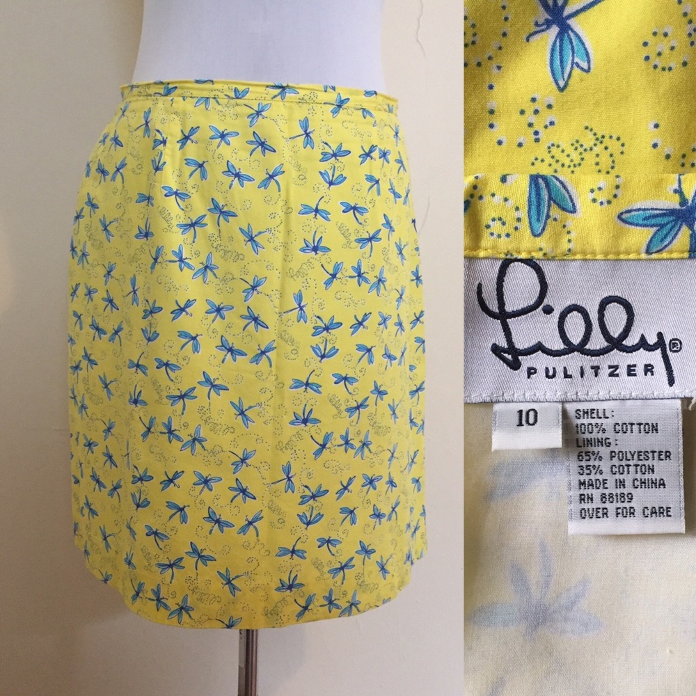 {Lilly Pulitzer} Dragonfly White Label Skirt