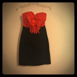 Sexy red and black dress