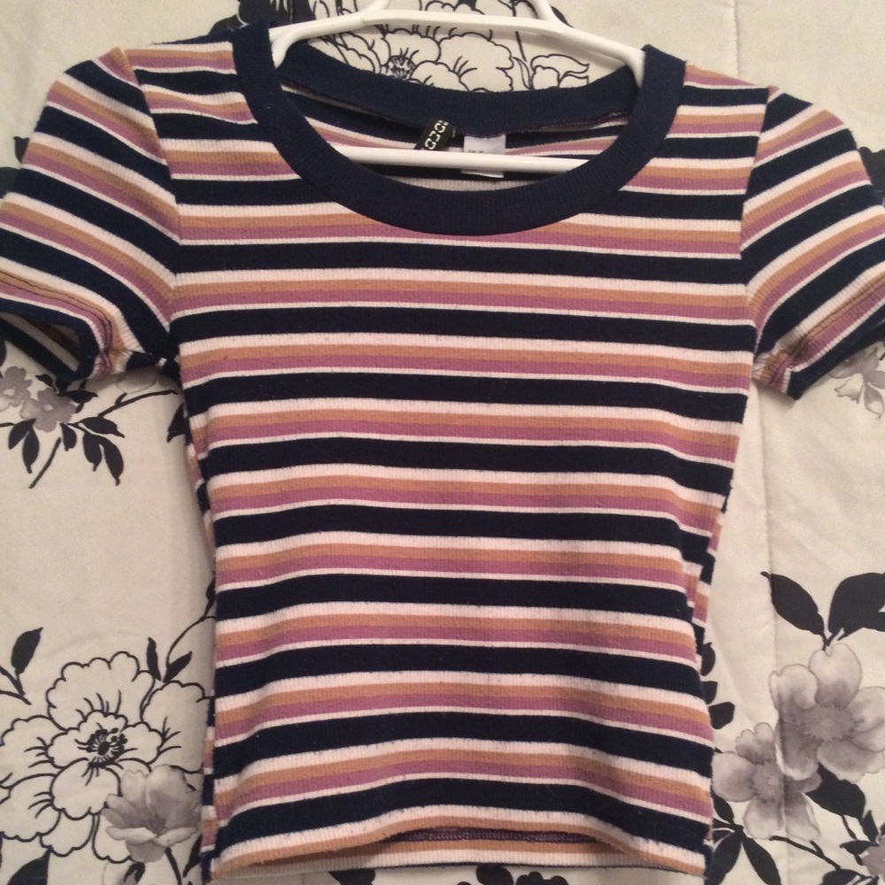 Striped h&m crop top