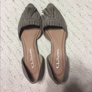 Faux suede flats