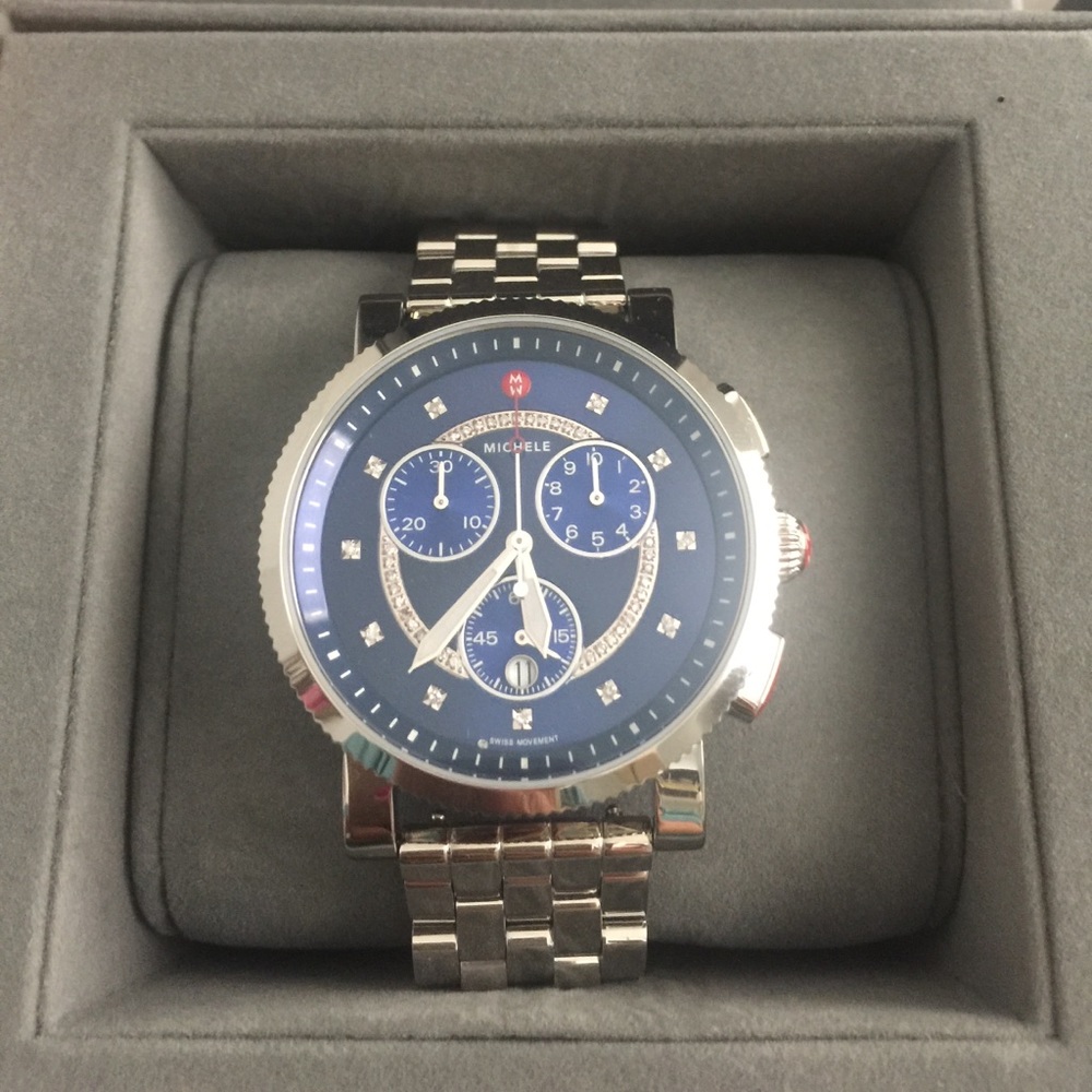 SALE! NWT Michele Sport Sail Bold Blue face watch.