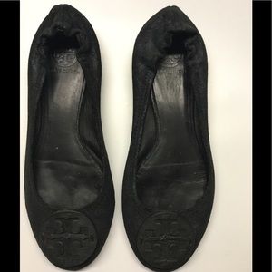 Tory Burch "Reva" Vintage Metallic Ballet Flats