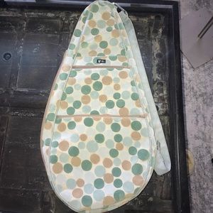 Custom polka dot tennis bag with 2 outer pockets