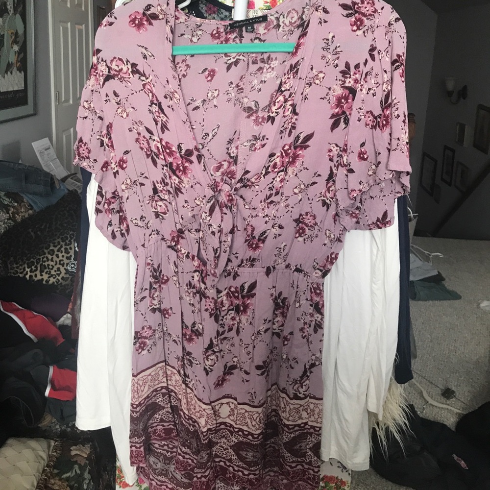 floral purple romper