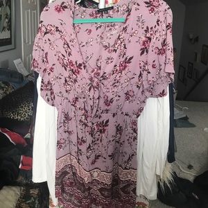 floral purple romper