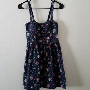 Navy blue floral dress