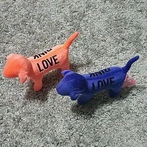 2 Velvet PINK dogs