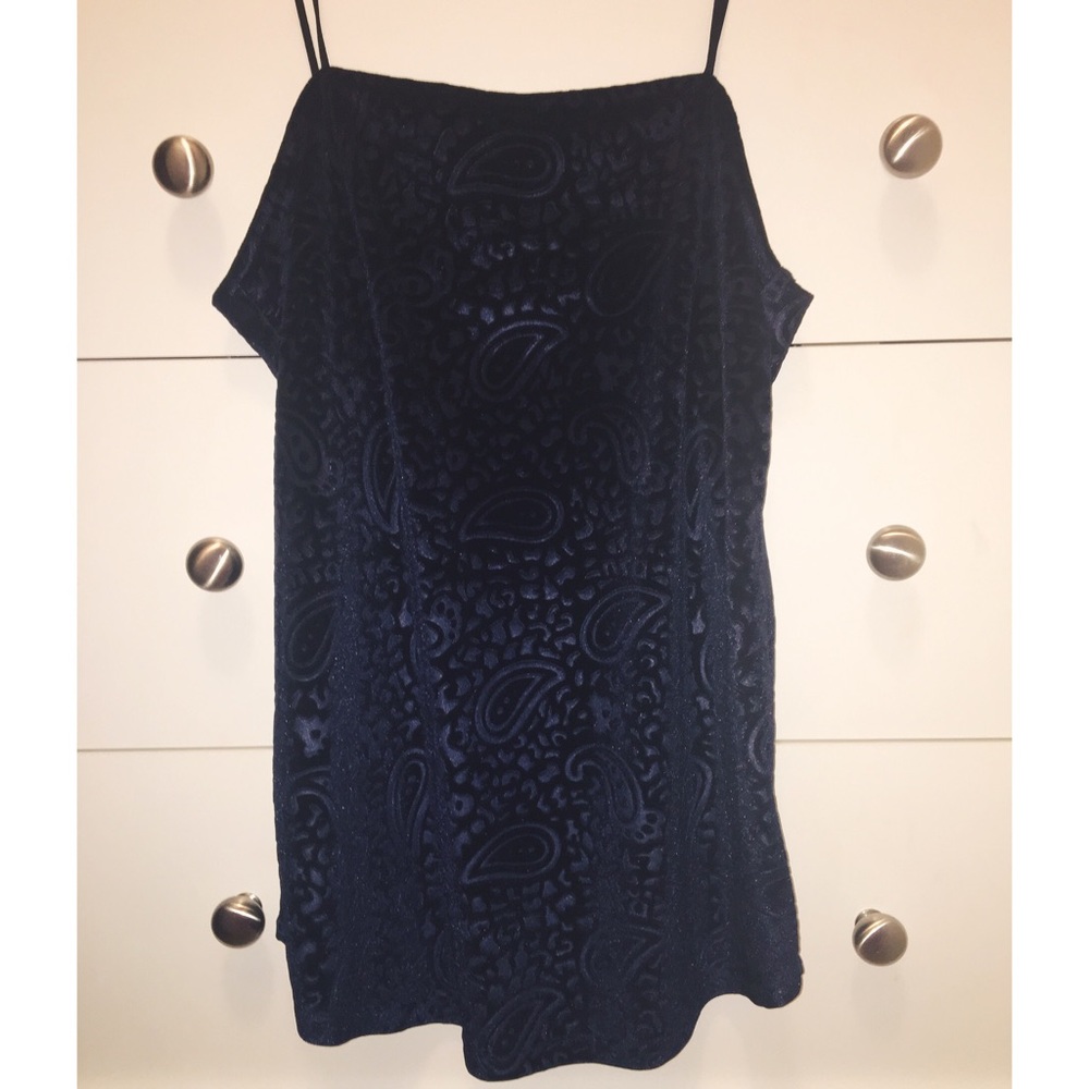 Velvet navy blue tank top