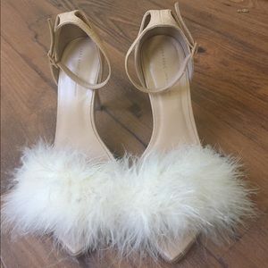 Zara Basic Sandal heel with added fur detail