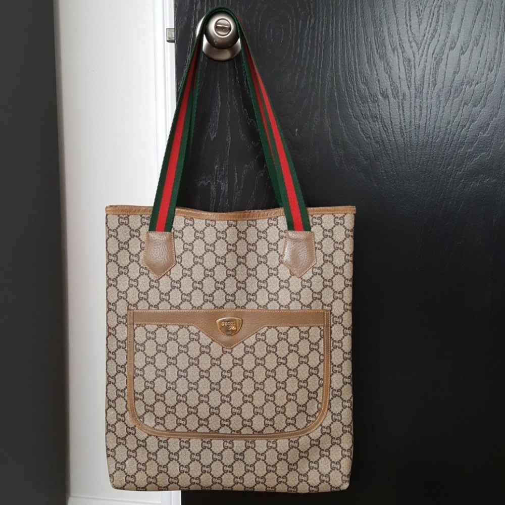 Authentic Gucci canvas tote bag