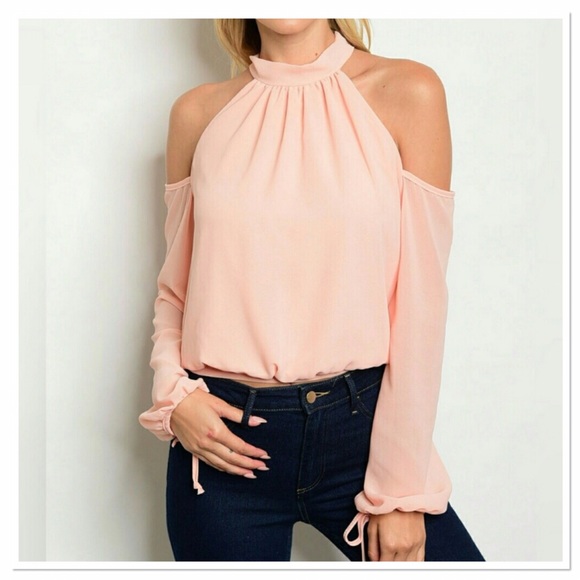 🔴 LAST ONE!! Pink cold shoulder blouse - Picture 2 of 3