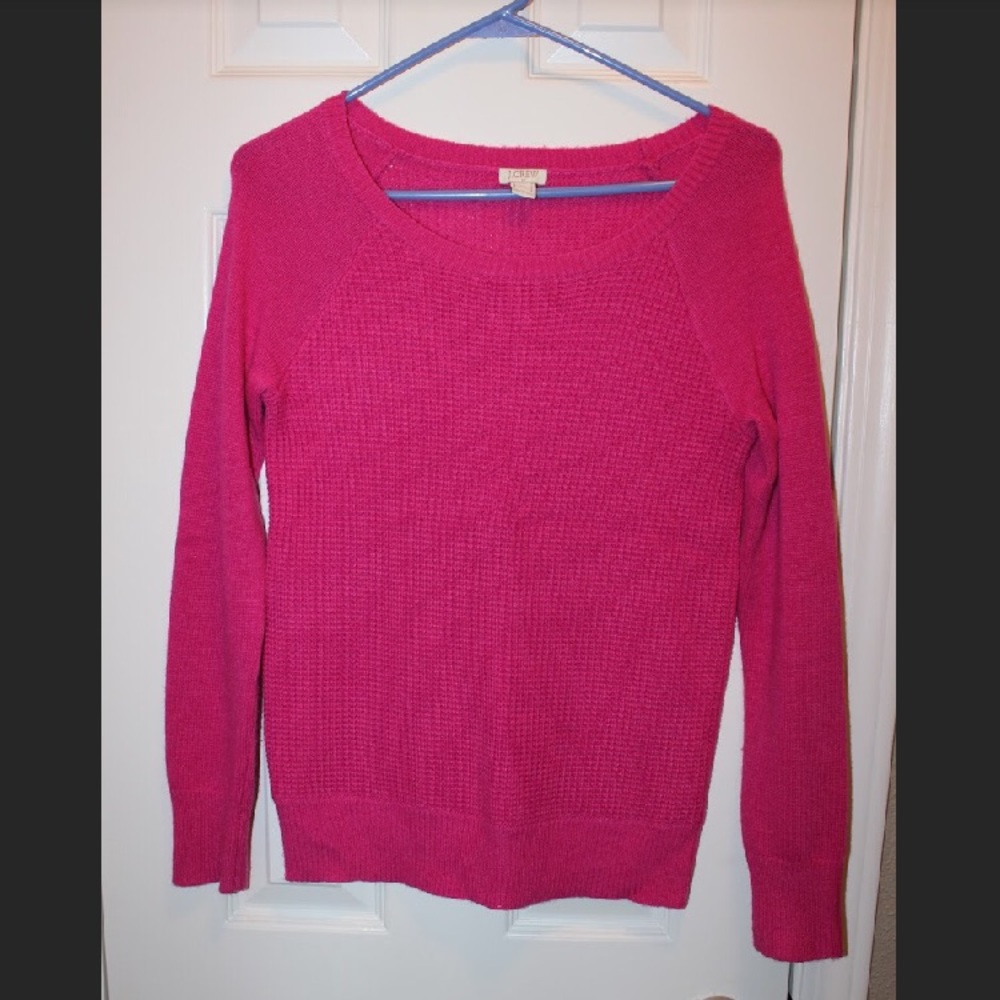 J Crew Pink Cable Knit Sweater