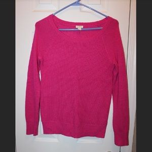 J Crew Pink Cable Knit Sweater