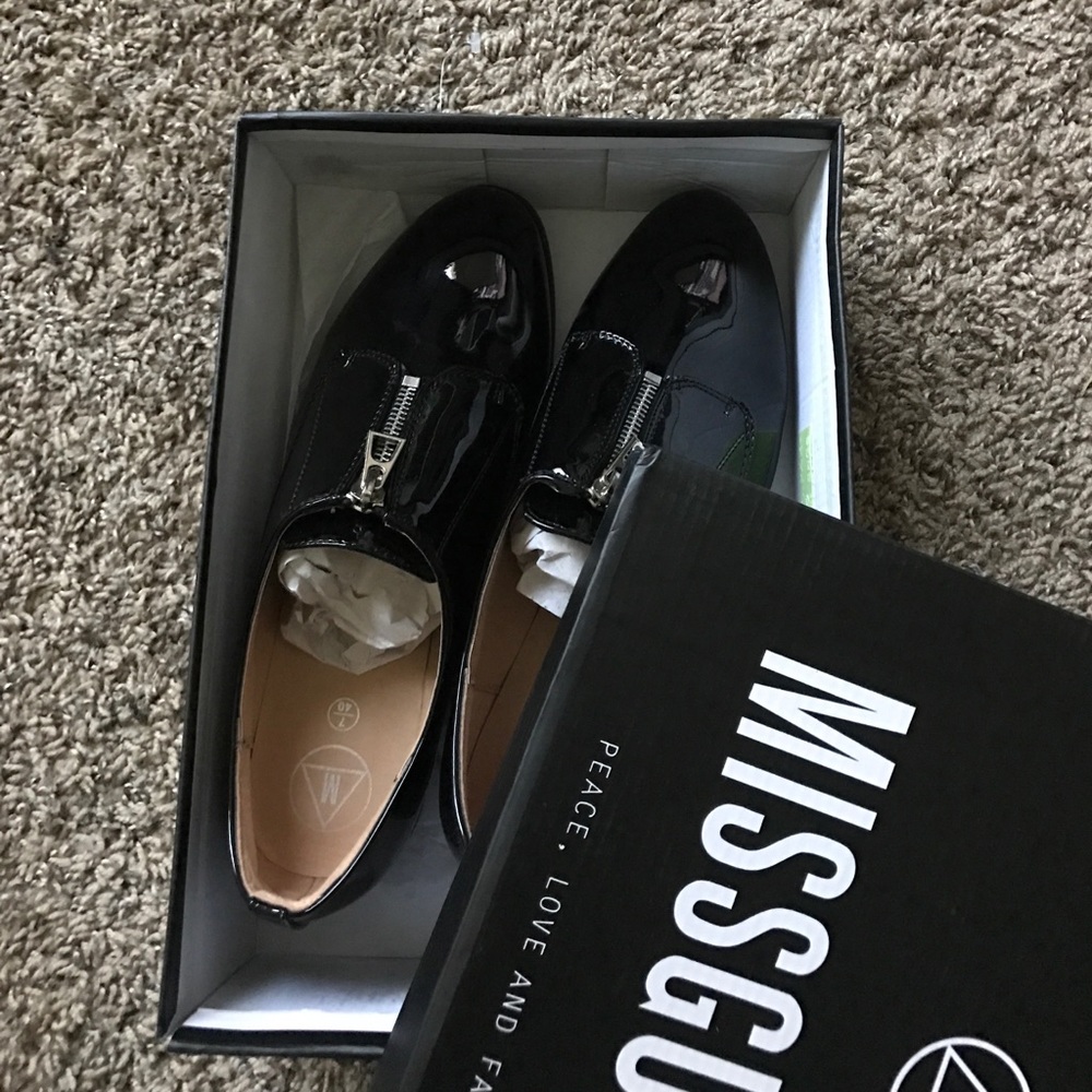 MISSGUIDED Brogue - Black BRAND NEW