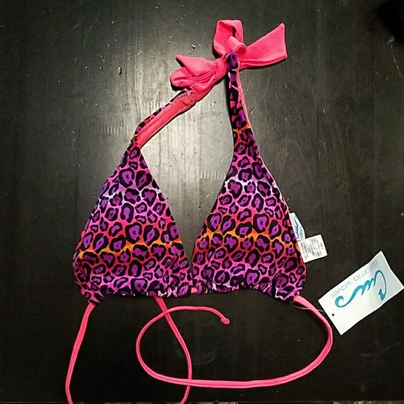 💥 3 for $15 💥  Leopard print triangle top - Picture 1 of 2
