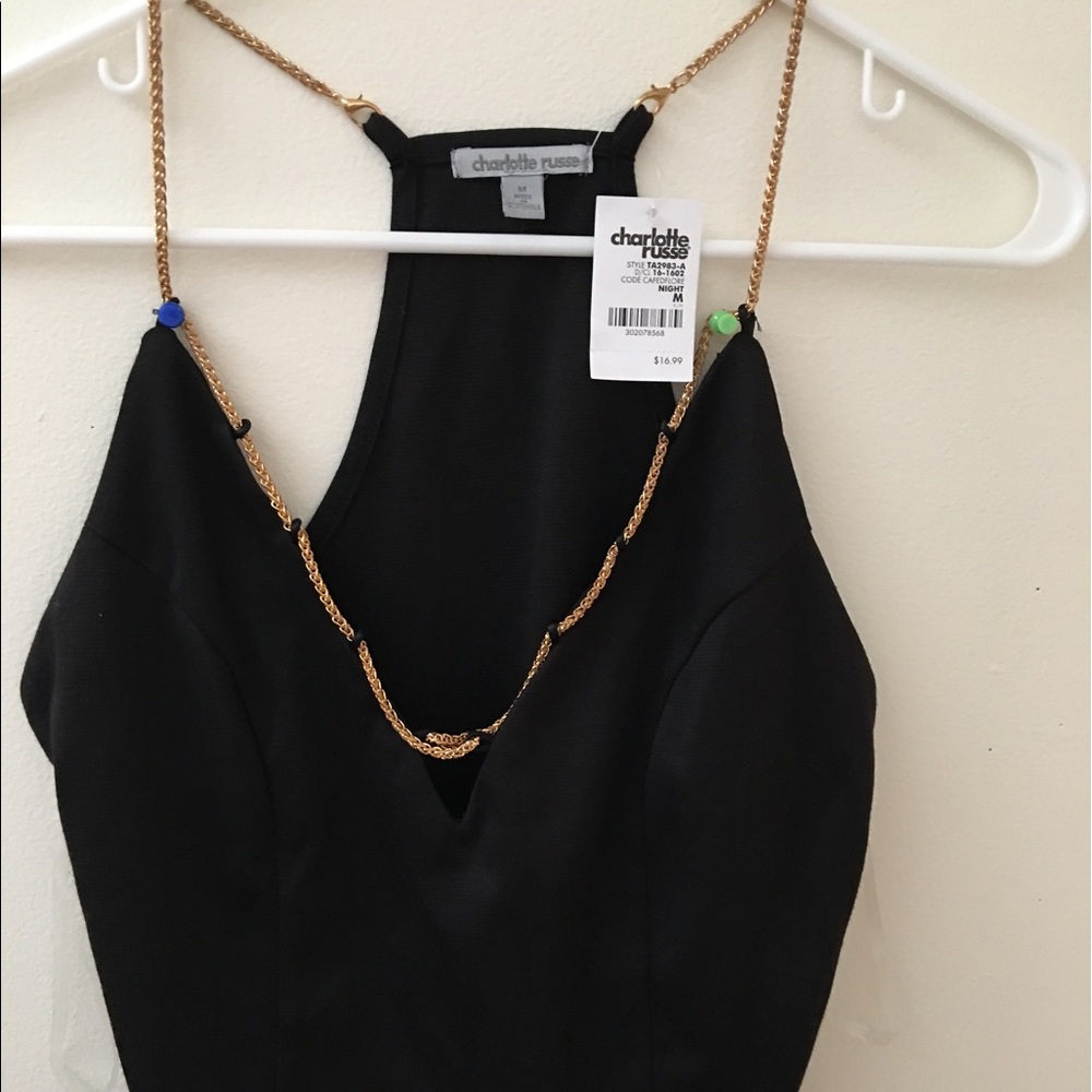 Black gold chain crop top brand new