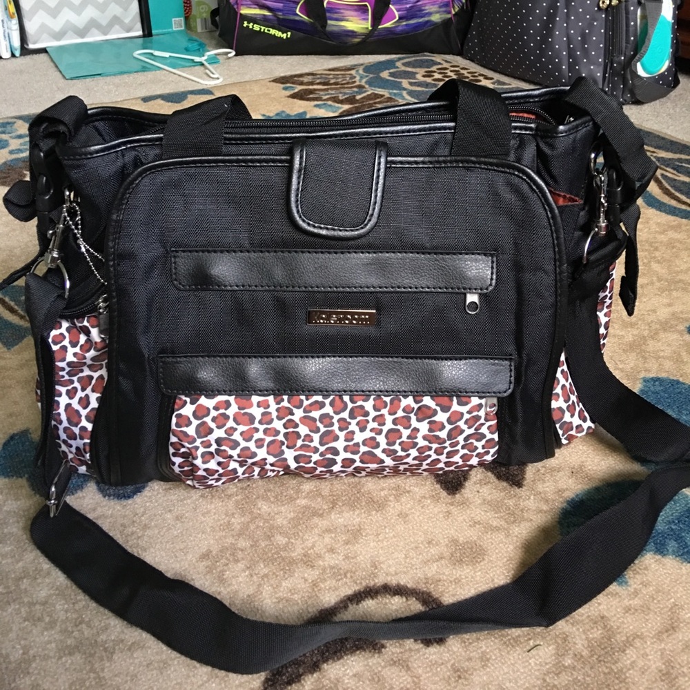 Black / Safari Cheetah Nola Tote Diaper Bag