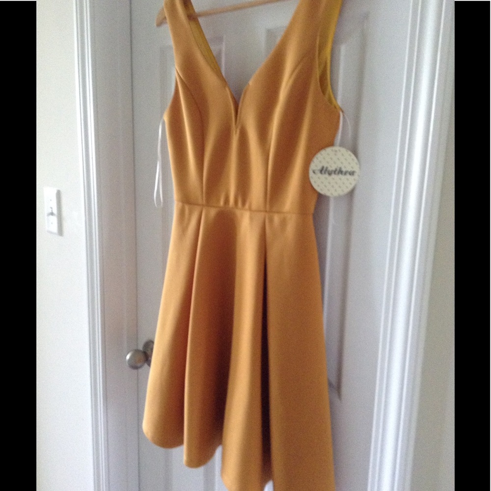 Gold flow dress
