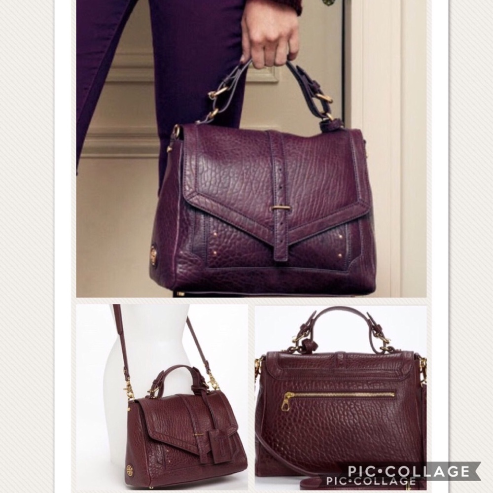 RARE Tory Burch 797 Plum/Oxblood Leather Satchel