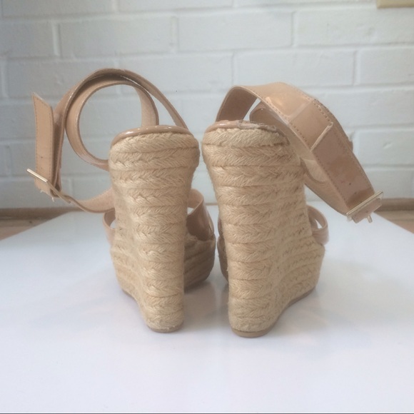 Nude Patent Ankle Wrap Espadrilles - Picture 3 of 5
