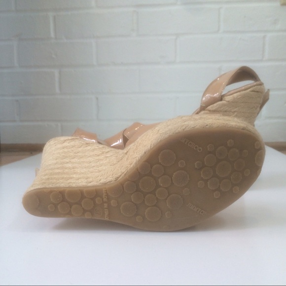 Nude Patent Ankle Wrap Espadrilles - Picture 4 of 5