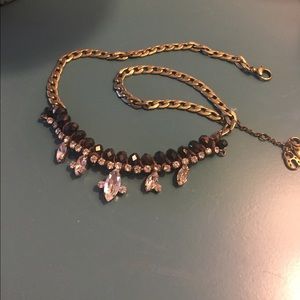 Fossil black and white jeweled necklace