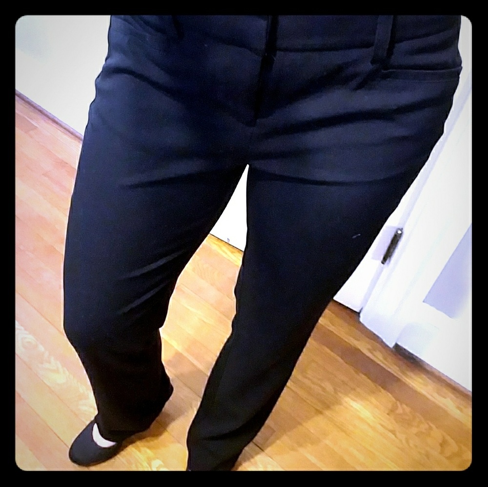 Black boot cut trousers