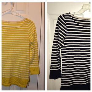 2 J. Crew Striped Tees (Yellow and Navy)